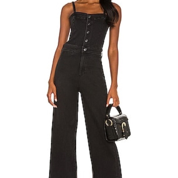 PAIGE Denim - Paige Anessa Culotte Jumpsuit in Dark Matter Size 2 Dark Matter Color